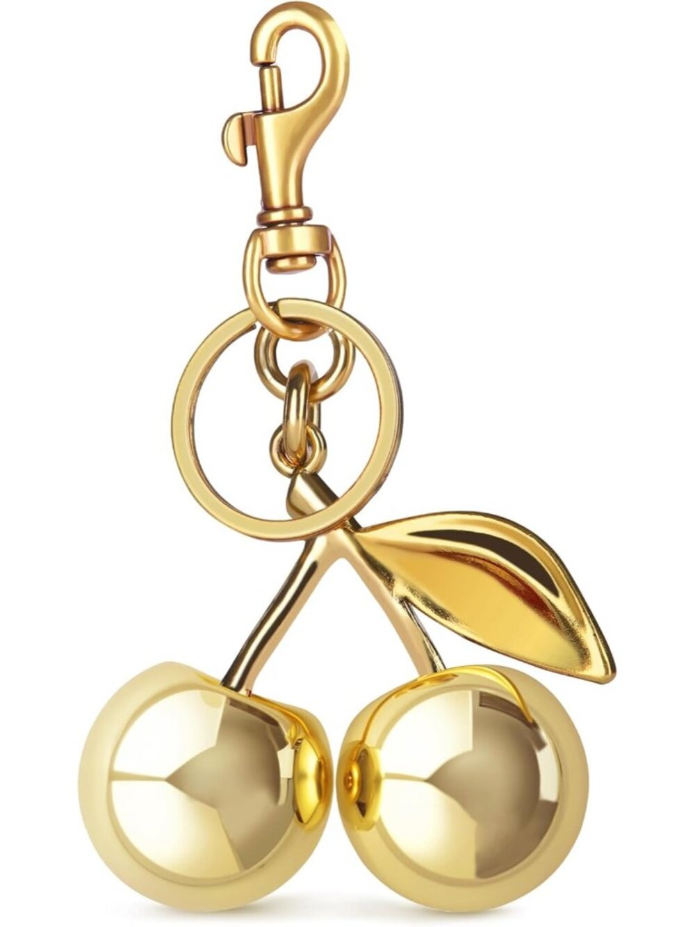 Women's Gold Sparkling Purse Charms gloss Sparkling Resin Cherry Bag Keychains